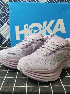 Hoka Bondi 8 White Running Shoes